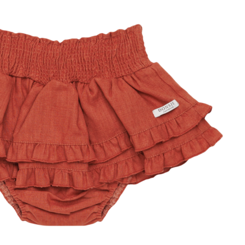 Donsje Warm rode bloomer met ruches