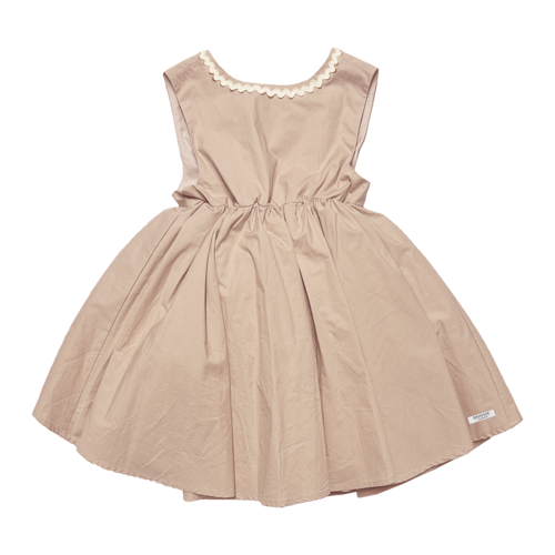 Donsje Mouwloze jurk in zandkleur