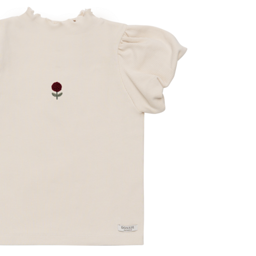 Donsje Top met geborduurde bloem