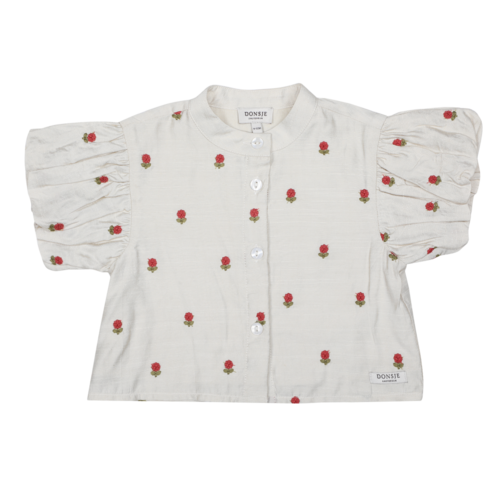 Donsje Eliora Blouse | Red Roses | Soft Sand