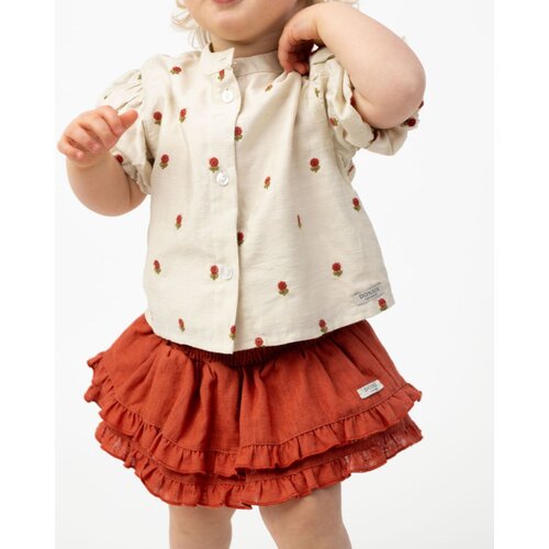 Donsje Blouse met geborduurde bloemen