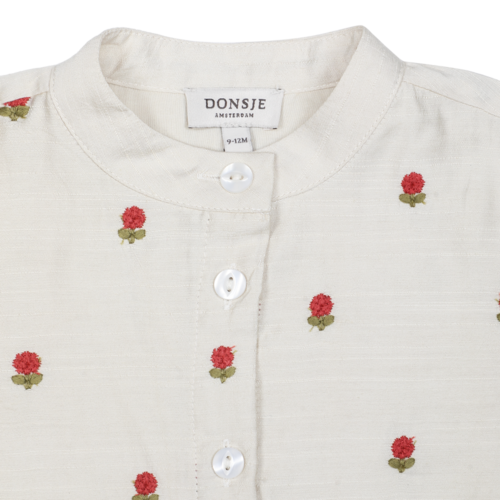 Donsje Blouse met geborduurde bloemen