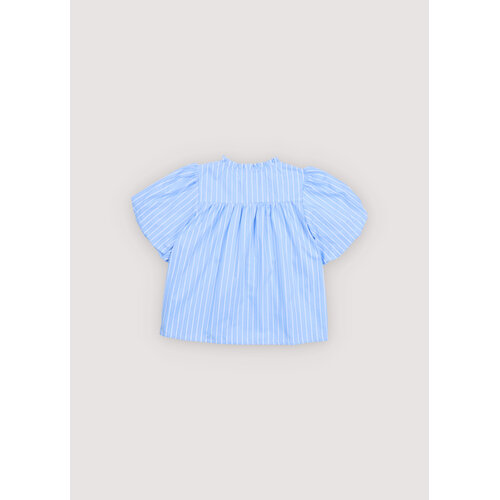 the new society Licht blauw gestreepte blouse
