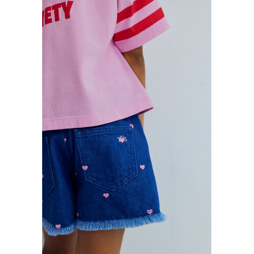 the new society Denim short met hartjes