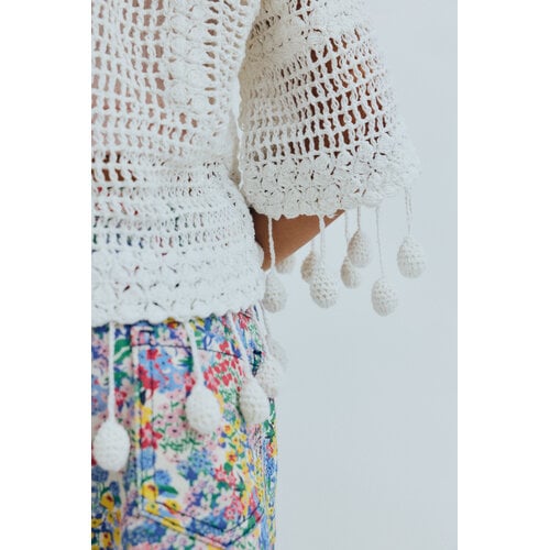 the new society Gehaakte top met pompons