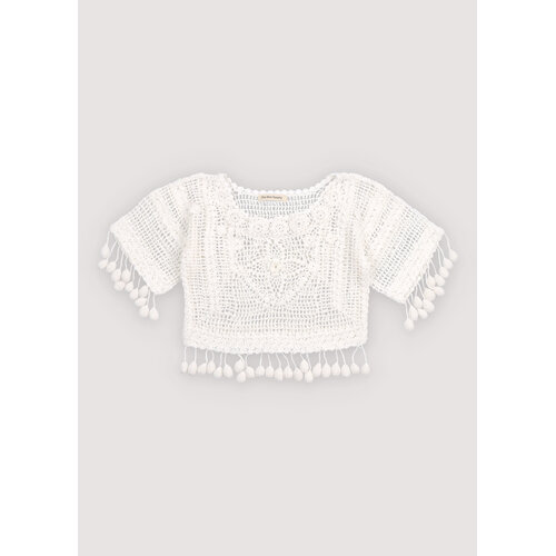 the new society Gehaakte top met pompons