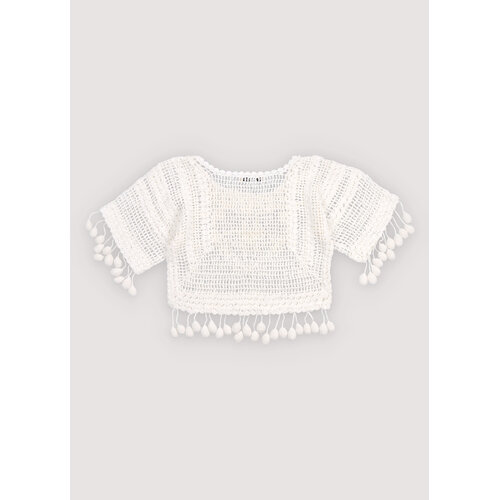 the new society Gehaakte top met pompons