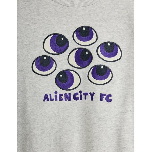 Mini Rodini Grijze trui met ogen