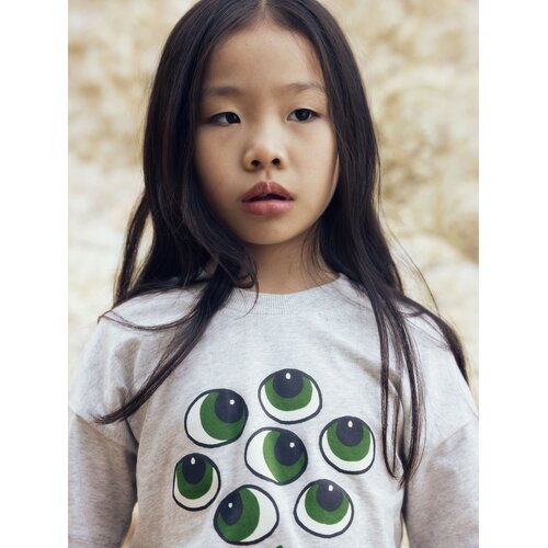 Mini Rodini Grijs t-shirt met ogen