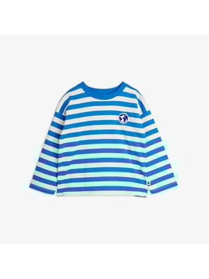 Mini Rodini Earth Stripe Ls Tee | Blue