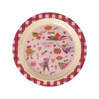 Kids Plate Pink Hero Print