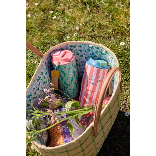 Rice Thermo drinkbeker met pauwenprint