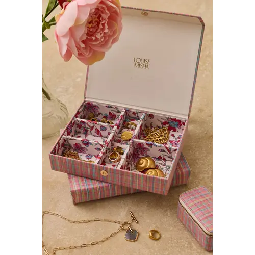 Louise Misha Soumaa Jewerly Box Pink Pomelo Checks