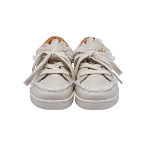 Donsje Leren sneaker in gebroken wit