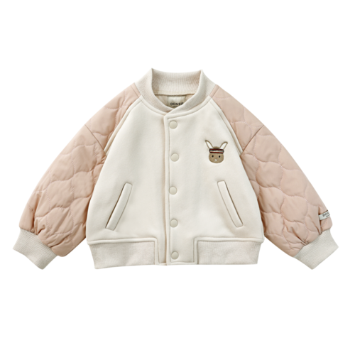 Donsje Licht roze jasje met sporty bunny Donsje Licht roze jasje met sporty bunny