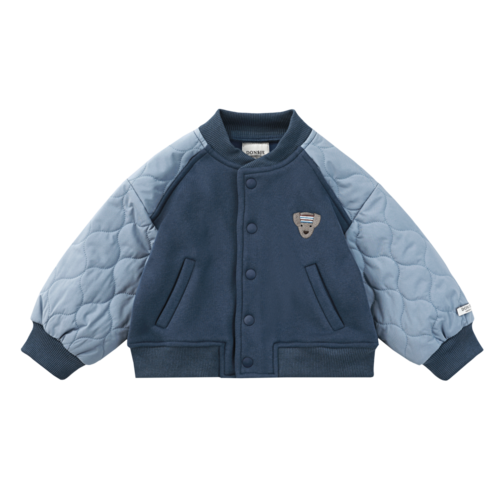 Donsje Blauw jasje met sporty dog Donsje Blauw jasje met sporty dog