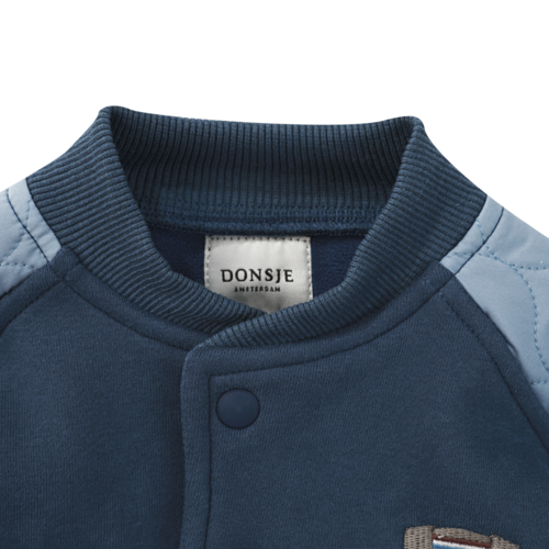 Donsje Blauw jasje met sporty dog Donsje Blauw jasje met sporty dog