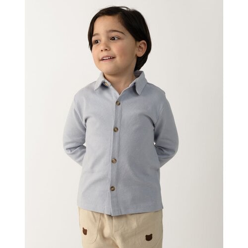 Donsje Zachte blouse met kraagje in licht blauwe Donsje Zachte blouse met kraagje in licht blauwe