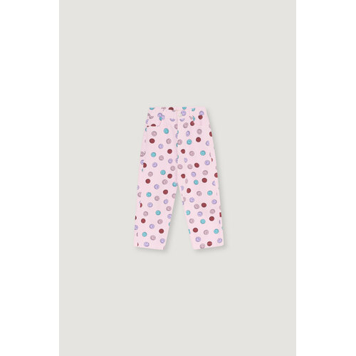 the new society Licht roze denim broek met all-over smiley print the new society Licht roze denim broek met all-over smiley print