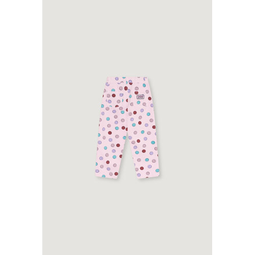 the new society Licht roze denim broek met all-over smiley print the new society Licht roze denim broek met all-over smiley print