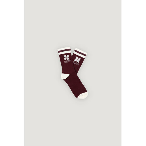 the new society Gestreepte rode logo sokken