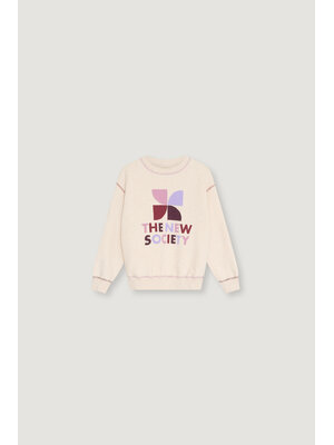 the new society TNS Logo Sweatshirt Whisper White Melange Multicolor the new society TNS Logo Sweatshirt Whisper White Melange Multicolor
