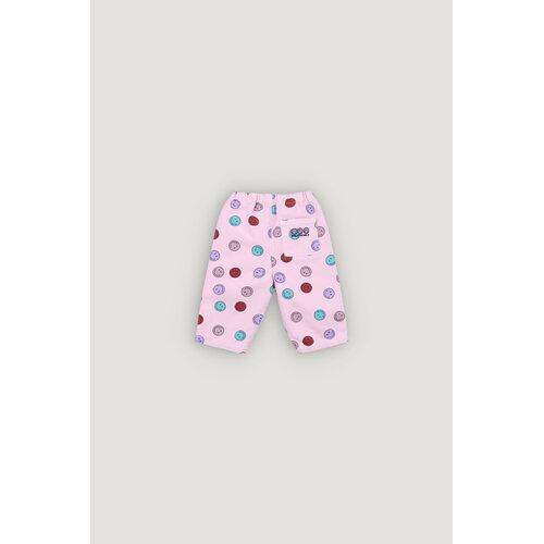 the new society Licht roze baby denim broek met all-over smiley print