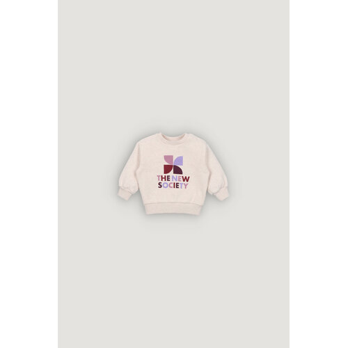the new society Logo baby sweater in licht beige