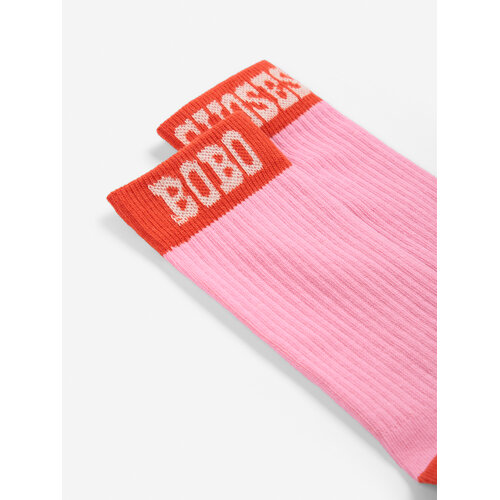 Bobo Choses Lange roze sokken met opdruk