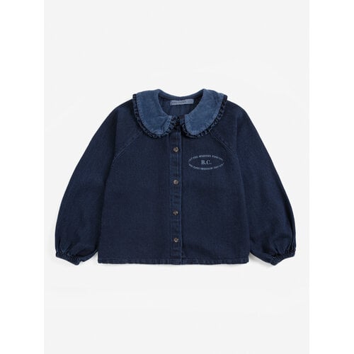 Bobo Choses Donkerblauw denim shirt met kraagje Bobo Choses Donkerblauw denim shirt met kraagje