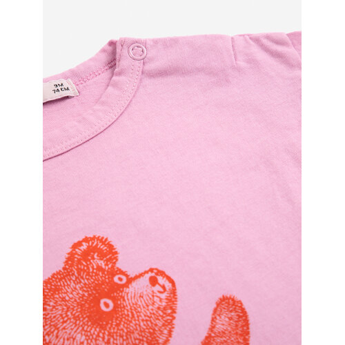Bobo Choses Roze baby t-shirt met lange mouwen en opdruk