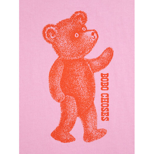 Bobo Choses Roze baby t-shirt met lange mouwen en opdruk