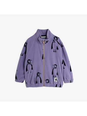 Mini Rodini Penguin Aop Fleece Jacket | Purple