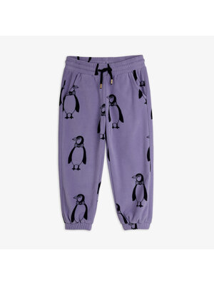 Mini Rodini Penguin Aop Fleece Trousers | Purple