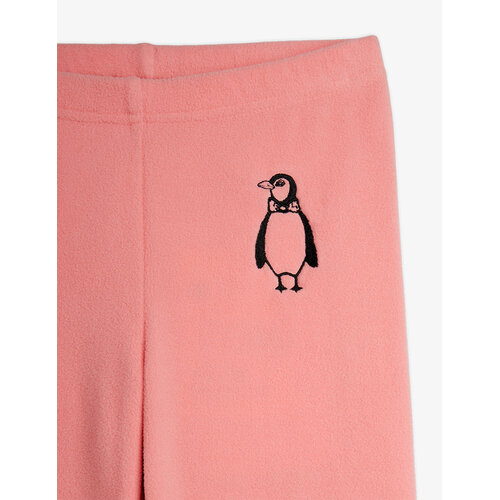 Mini Rodini Roze fleece broek met pinguïn