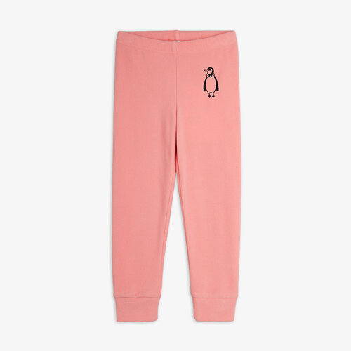 Mini Rodini Roze fleece broek met pinguïn
