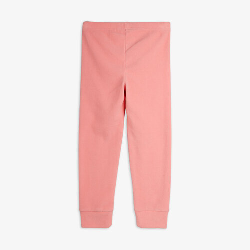 Mini Rodini Roze fleece broek met pinguïn