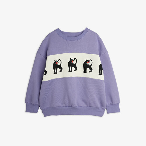 Mini Rodini Panther Panel Sweatshirt | Purple Mini Rodini Panther Panel Sweatshirt | Purple
