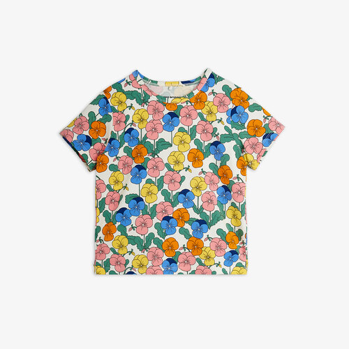 Mini Rodini T-shirt met gekleurde all-over viooltjes print Mini Rodini T-shirt met gekleurde all-over viooltjes print