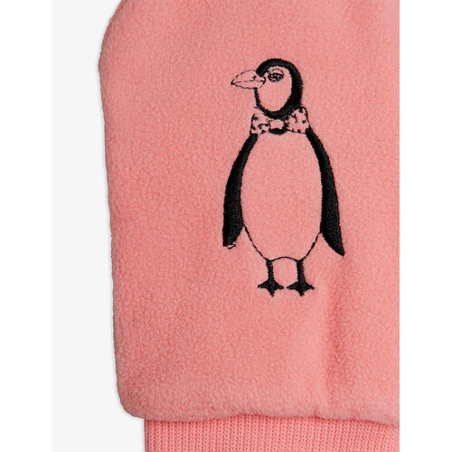 Mini Rodini Roze fleece wanten met pinguïn Mini Rodini Roze fleece wanten met pinguïn