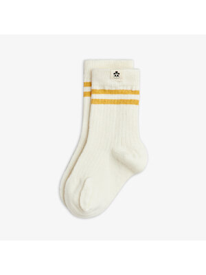 Mini Rodini Wool Rib 1-Pack Socks | Off-White