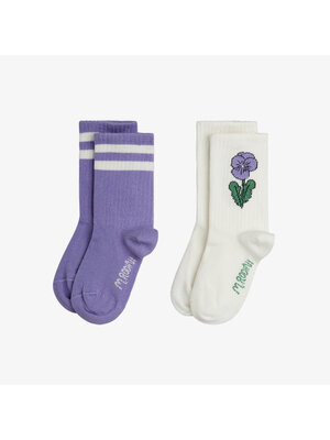 Mini Rodini Viola Stripe 2-Pack Socks | Multi Mini Rodini Viola Stripe 2-Pack Socks | Multi