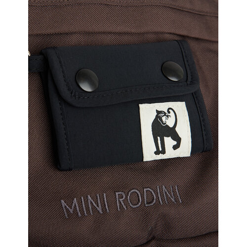 Mini Rodini Bruine rugtas met geborduurde panter Mini Rodini Bruine rugtas met geborduurde panter