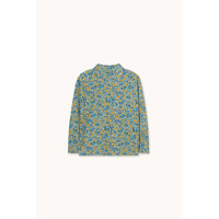 Flower Pattern Rib Mockneck