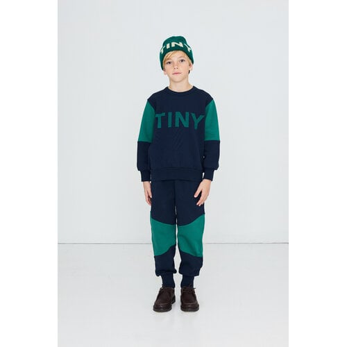Tinycottons Color block sweat pants in donker blauw Tinycottons Color block sweat pants in donker blauw