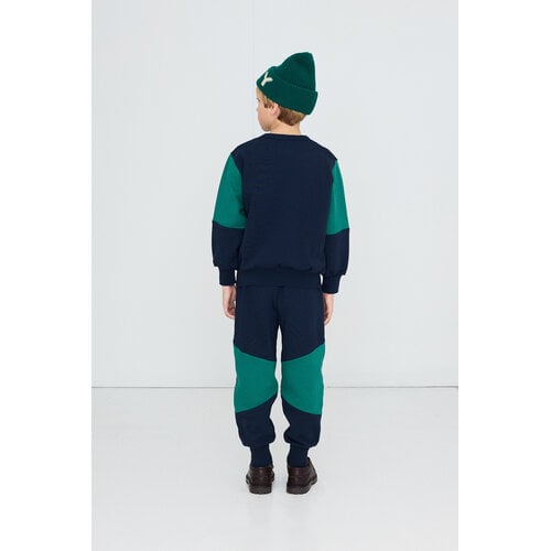 Tinycottons Color block sweat pants in donker blauw Tinycottons Color block sweat pants in donker blauw