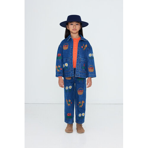 Tinycottons Denim broek met appeltjes print