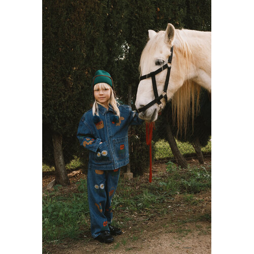 Tinycottons Denim broek met appeltjes print
