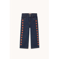 Mini Mushrooms Embroidered Denim Pant