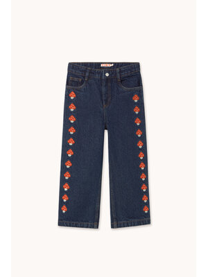 Tinycottons Mini Mushrooms Embroidered Denim Pant Tinycottons Mini Mushrooms Embroidered Denim Pant